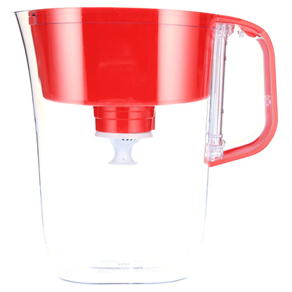 Large 10 Cup Red Huron Water Filter Pitcher with 1 Standard Filter, Made without BPA