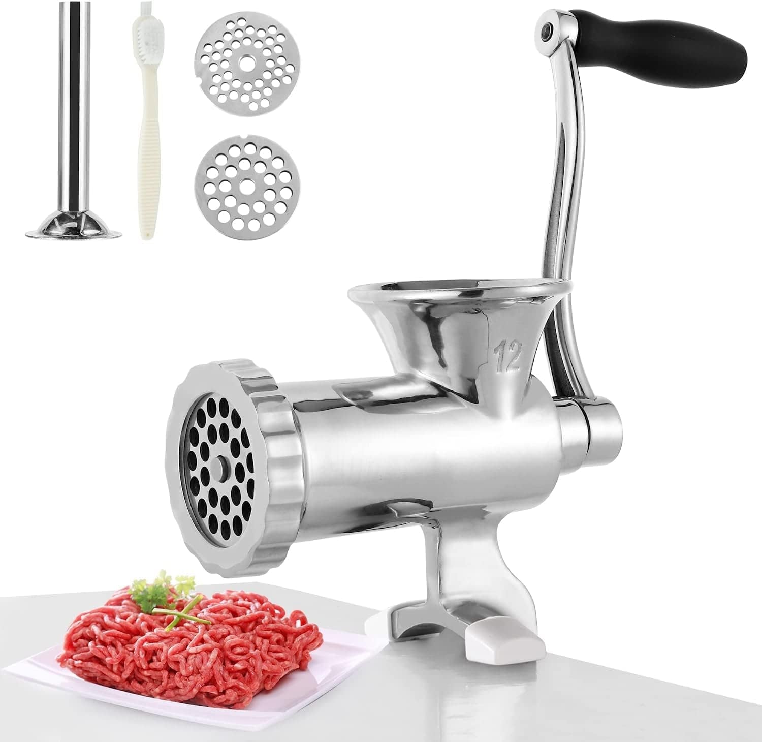 Meat Grinder 304 Stainless Steel Heavy Duty Manual Meat Grinder #12