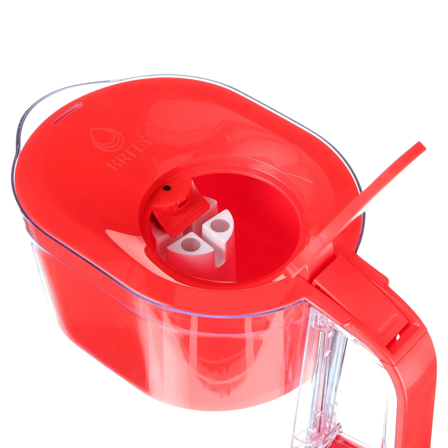 Large 10 Cup Red Huron Water Filter Pitcher with 1 Standard Filter, Made without BPA